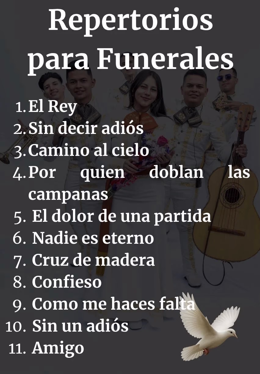 Mariachi para funerales en Bogotá tocando como despedida musical
